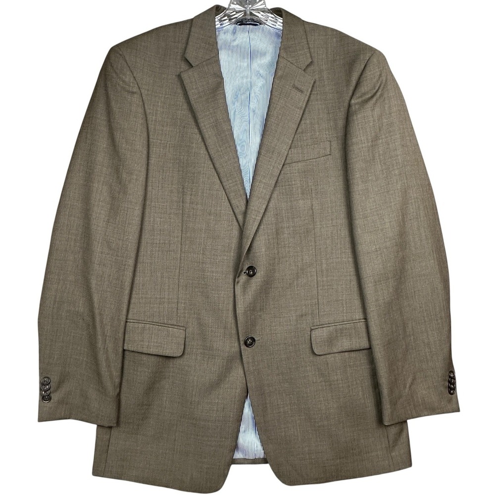 Tommy Hilfiger Blazer Jacket Sport Coat Men's‎ 42L Wool Taupe Brown 2 Button